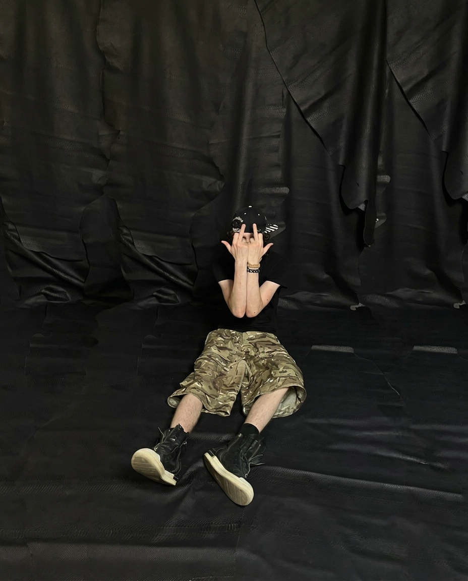 CAMO CARGO SHORTS - ABYSS